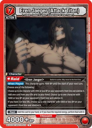 Image of Eren Jaeger (Attack Titan) (UEX07BT/AOT-2-072) - UEX07BT Attack on Titan Vol 2 Foil