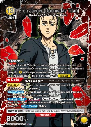 Image of Eren Jaeger (Doomsday Titan) (Box Topper Silver Foil) (UEX07BT/AOT-2-022) - UEX07BT Attack on Titan Vol 2 Foil