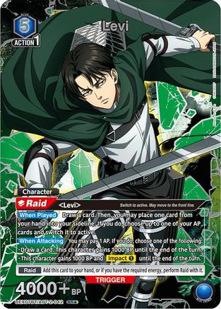 Image of Levi (042) (Box Topper Silver Foil) (UEX07BT/AOT-2-042) - UEX07BT Attack on Titan Vol 2 Foil