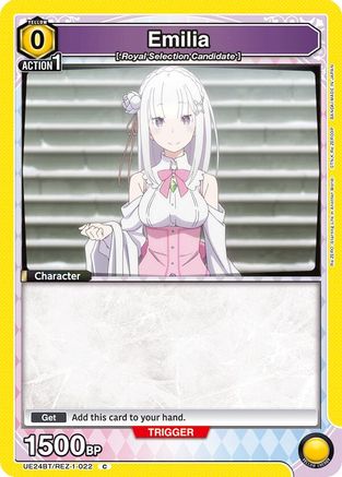 Image of Emilia (022) (Box Topper Foil) (UE24BT/REZ-1-022) - UE24BT ReZERO Starting Life in Another World Foil