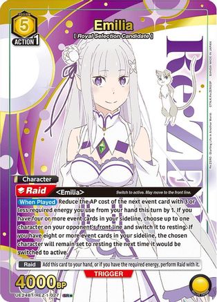 Image of Emilia (027) (Box Topper Gold Foil) (UE24BT/REZ-1-027) - UE24BT ReZERO Starting Life in Another World Foil