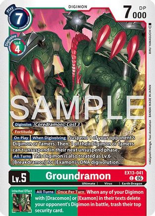 Image of Groundramon (EX13-041) - Chivalrous XIII
