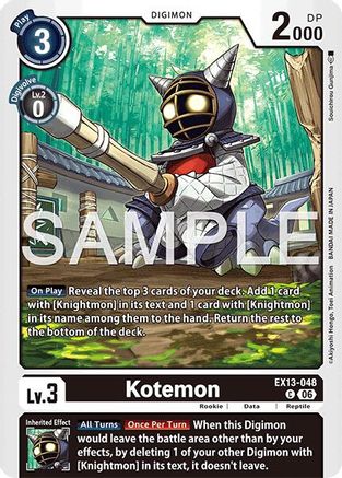 Image of Kotemon (EX13-048) - Chivalrous XIII