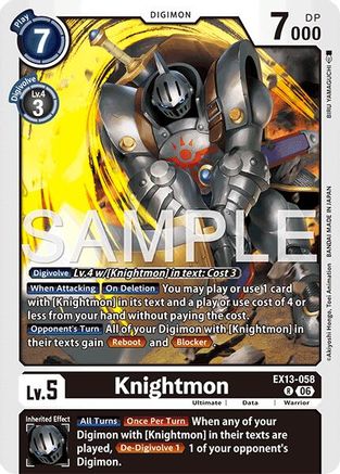 Image of Knightmon (EX13-058) - Chivalrous XIII Foil