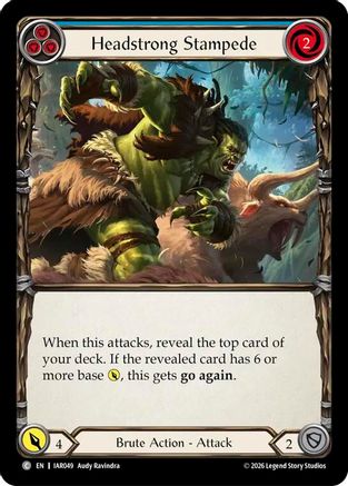 Image of Headstrong Stampede (Blue) (IAR049) - Usurp the Shadow Throne Rainbow Foil
