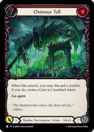 Image of Ominous Toll (Red) (IAR078) - Usurp the Shadow Throne Rainbow Foil
