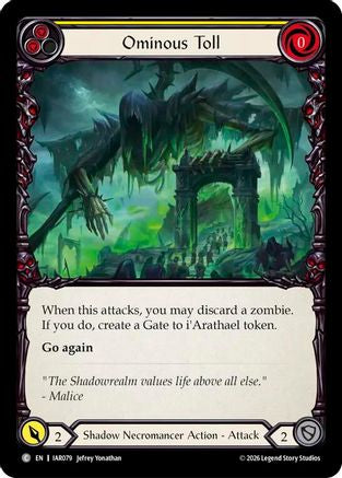 Image of Ominous Toll (Yellow) (IAR079) - Usurp the Shadow Throne