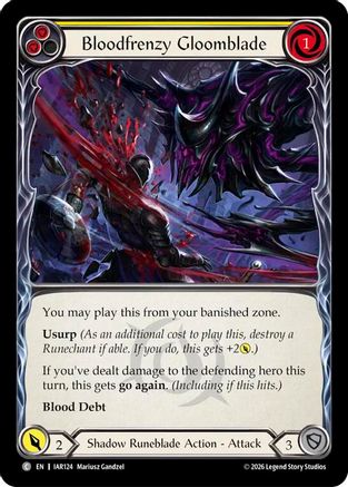 Image of Bloodfrenzy Gloomblade (Yellow) (IAR124) - Usurp the Shadow Throne Rainbow Foil