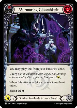 Image of Murmuring Gloomblade (Red) (IAR132) - Usurp the Shadow Throne Rainbow Foil