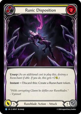 Image of Runic Disposition (Yellow) (IAR147) - Usurp the Shadow Throne Rainbow Foil