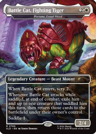 Image of Battle Cat, Fighting Tiger - Fortune, Loyal Steed (SLD-2790) - Secret Lair Drop Series Foil