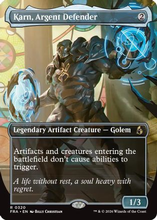 Image of Karn, Argent Defender (Borderless) (FRA-320) - Reality Fracture Foil
