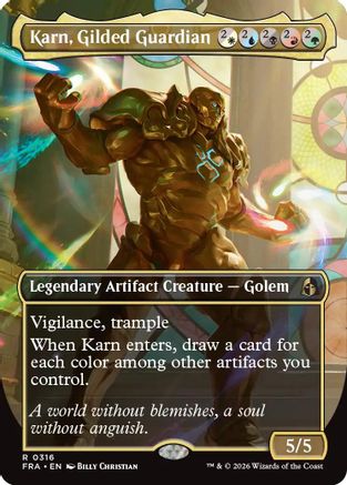 Image of Karn, Gilded Guardian (Borderless) (FRA-316) - Reality Fracture