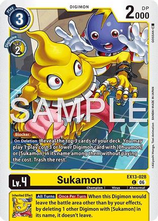Image of Sukamon (EX13-028) - Chivalrous XIII