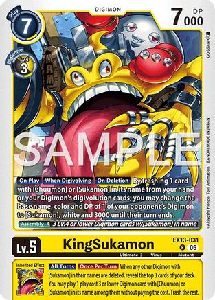 Image of KingSukamon (EX13-031) - Chivalrous XIII Foil
