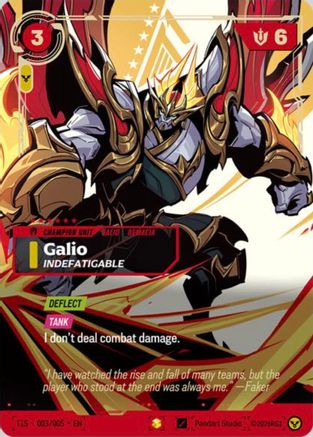 Image of Galio, Indefatigable (T1 Worlds Champion Signature Edition Bundle) (T1S 003/005) - Riftbound Promotional Cards Foil