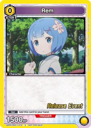 Image of Rem (012) (UEPR/REZ-1-012) - UE24BT ReZERO Starting Life in Another World Release Event Cards