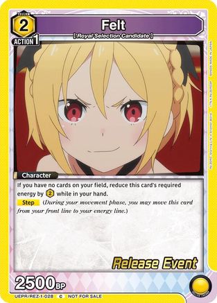 Image of Felt (UEPR/REZ-1-028) - UE24BT ReZERO Starting Life in Another World Release Event Cards