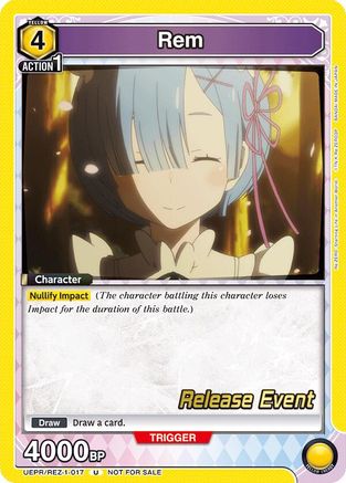 Image of Rem (017) (UEPR/REZ-1-017) - UE24BT ReZERO Starting Life in Another World Release Event Cards
