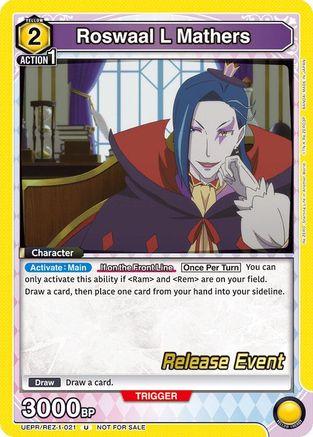 Image of Roswaal L Mathers (UEPR/REZ-1-021) - UE24BT ReZERO Starting Life in Another World Release Event Cards