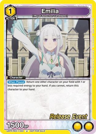 Image of Emilia (024) (UEPR/REZ-1-024) - UE24BT ReZERO Starting Life in Another World Release Event Cards