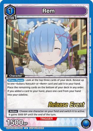 Image of Rem (049) (UEPR/REZ-1-049) - UE24BT ReZERO Starting Life in Another World Release Event Cards