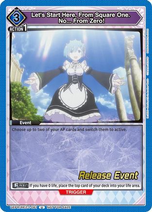 Image of Let's Start Here, From Square One. No... From Zero! (UEPR/REZ-1-061) - UE24BT ReZERO Starting Life in Another World Release Event Cards