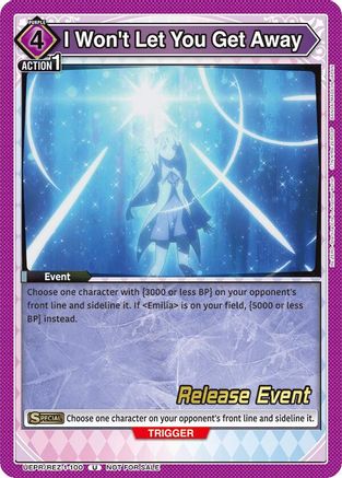 Image of I Won't Let You Get Away (UEPR/REZ-1-100) - UE24BT ReZERO Starting Life in Another World Release Event Cards