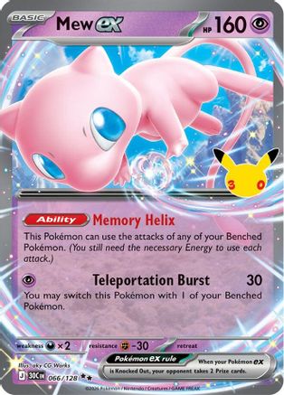 Image of Mew ex 066/128  - Holofoil ME 30th Celebration - Double Rare