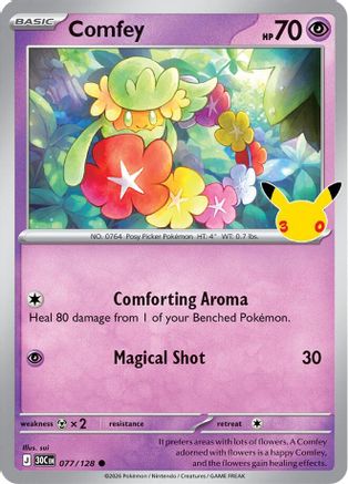 Image of Comfey 077/128  - Holofoil ME 30th Celebration - Common