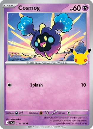 Image of Cosmog 078/128  - Holofoil ME 30th Celebration - Common