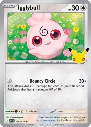 Image of Igglybuff 120/128  - Holofoil ME 30th Celebration - Common