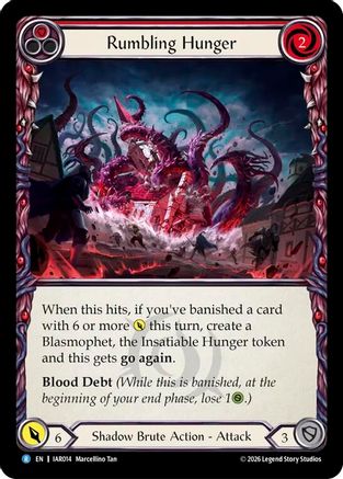 Image of Rumbling Hunger (Red) (IAR014) - Usurp the Shadow Throne Rainbow Foil