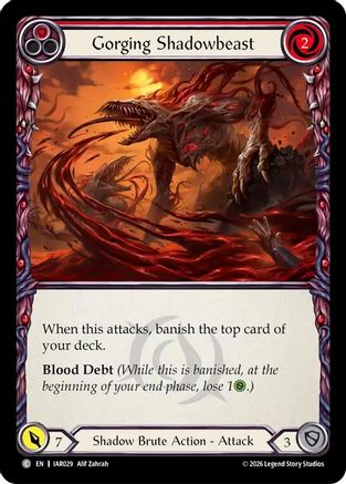 Image of Gorging Shadowbeast (Red) (IAR029) - Usurp the Shadow Throne Rainbow Foil
