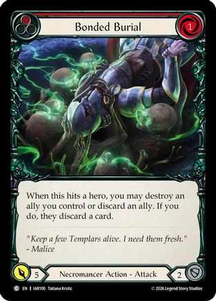Image of Bonded Burial (Red) (IAR100) - Usurp the Shadow Throne
