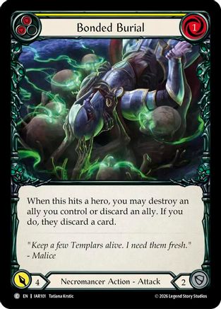 Image of Bonded Burial (Yellow) (IAR101) - Usurp the Shadow Throne