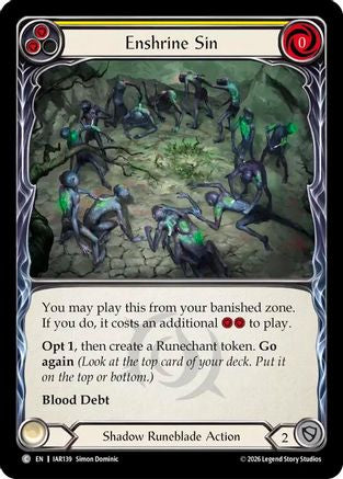 Image of Enshrine Sin (Yellow) (IAR139) - Usurp the Shadow Throne Rainbow Foil