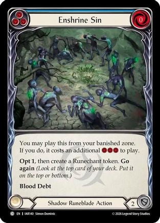 Image of Enshrine Sin (Blue) (IAR140) - Usurp the Shadow Throne Rainbow Foil