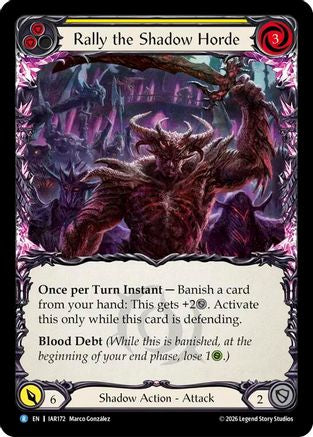 Image of Rally the Shadow Horde (Yellow) (IAR172) - Usurp the Shadow Throne Rainbow Foil