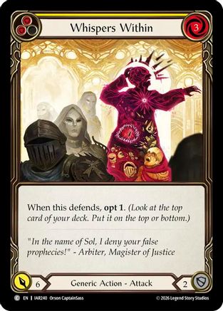 Image of Whispers Within (Yellow) (IAR240) - Usurp the Shadow Throne Rainbow Foil