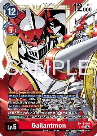 Image of Gallantmon (Alternate Art) (EX13-015) - Chivalrous XIII Foil