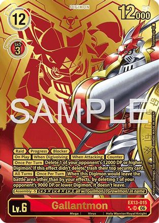 Image of Gallantmon (Rare Pull) (EX13-015) - Chivalrous XIII Foil