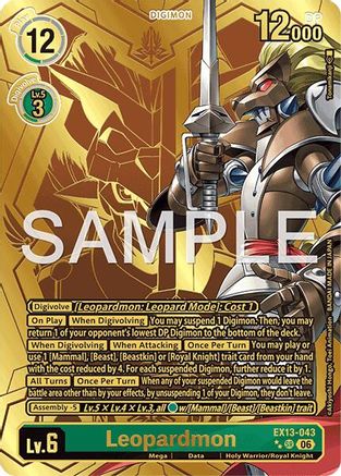 Image of Leopardmon (Rare Pull) (EX13-043) - Chivalrous XIII Foil