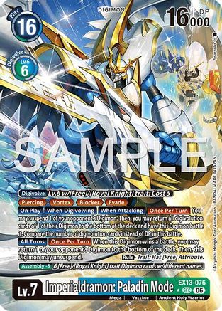 Image of Imperialdramon: Paladin Mode (Alternate Art) (EX13-076) - Chivalrous XIII Foil