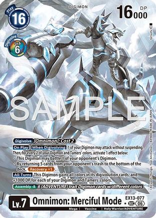 Image of Omnimon: Merciful Mode (Alternate Art) (EX13-077) - Chivalrous XIII Foil