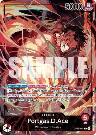 Image of Portgas.D.Ace (Official Playmat - Flame-Flame Fruit Coliseum Edition) (OP16-001) - One Piece Promotion Cards Foil