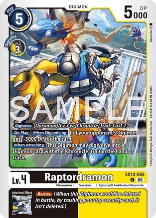 Image of Raptordramon (EX13-055) - Chivalrous XIII