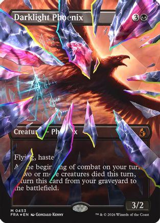 Image of Darklight Phoenix (Borderless) (Facet Foil) (0453) (FRA-453) - Reality Fracture Foil