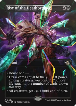 Image of Rise of the Deathbringer (Borderless) (Facet Foil) (FRA-454) - Reality Fracture Foil