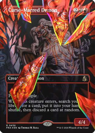 Image of Curse-Marred Demon (Borderless) (Facet Foil) (FRA-456) - Reality Fracture Foil